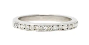 Mid-Century 0.50 CTW Single Cut Diamond Platinum Channel Band Ring