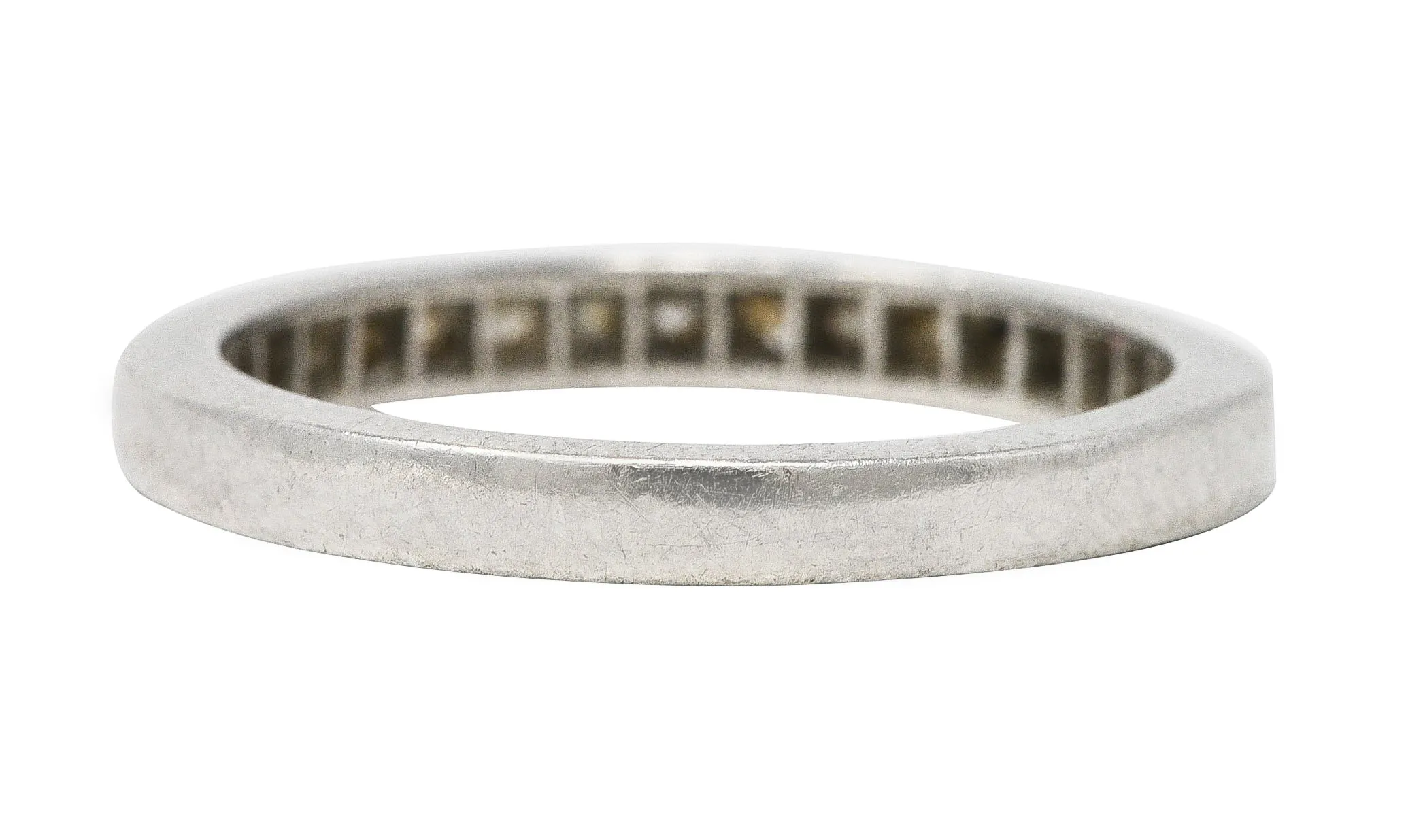 Mid-Century 0.50 CTW Single Cut Diamond Platinum Channel Band Ring