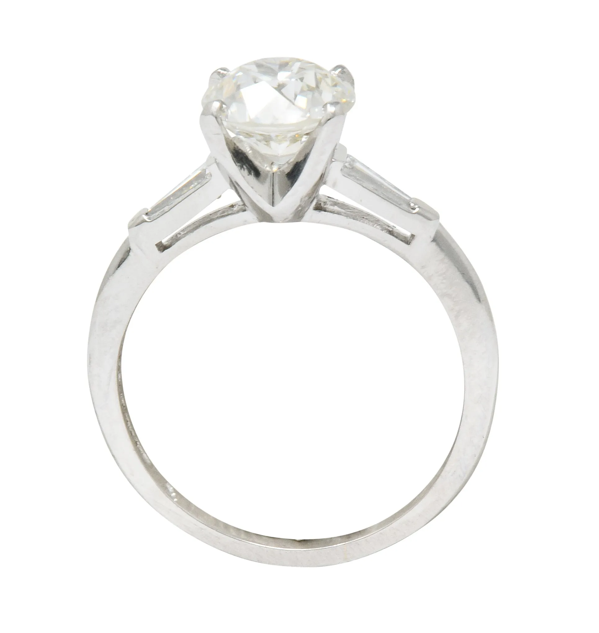 Mid-Century 1.95 CTW Diamond Platinum Engagement Ring GIA Circa 1950