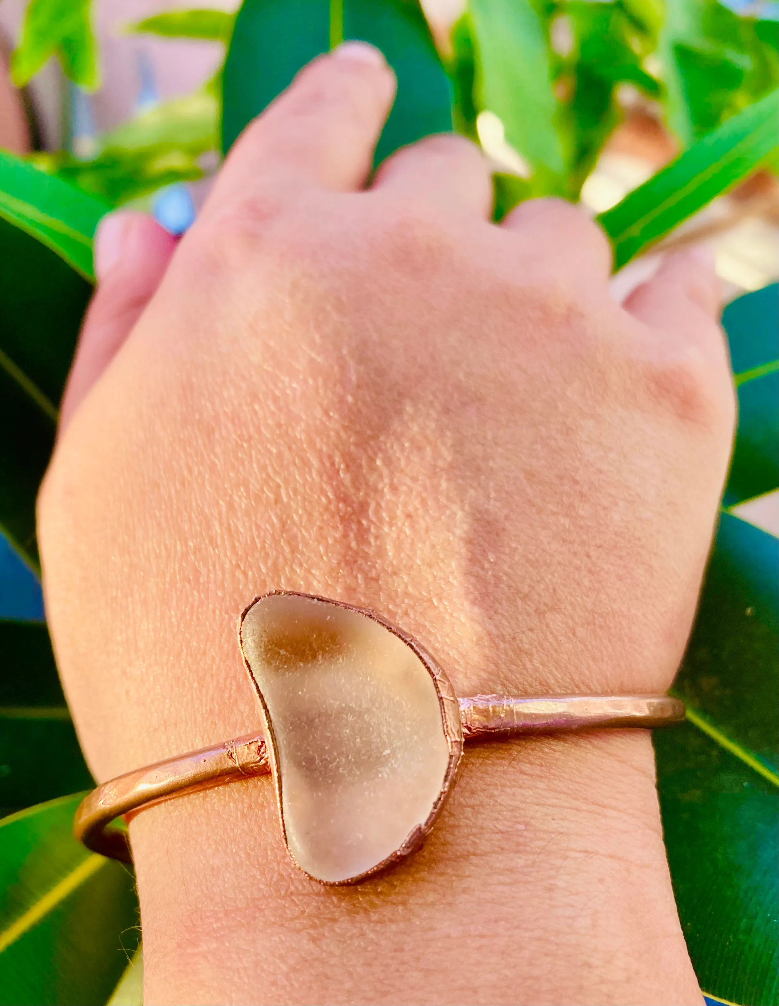 Milky Moon Seaglass Bangle