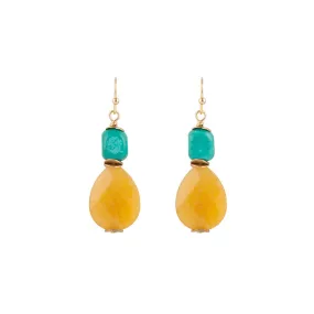 Mixed Honey Jade Drop Earrings