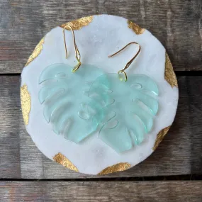 Monstera - Sea Glass - Statement Acrylic Earrings