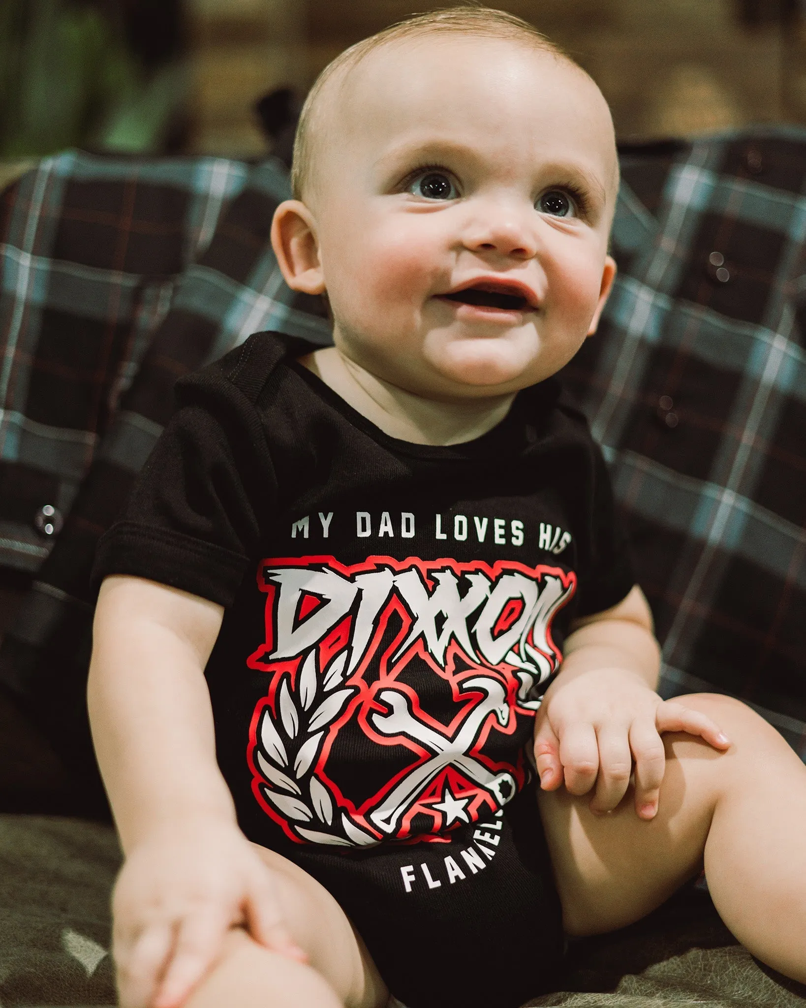 My Dad Loves His Dixxon Flannels Baby Onesie