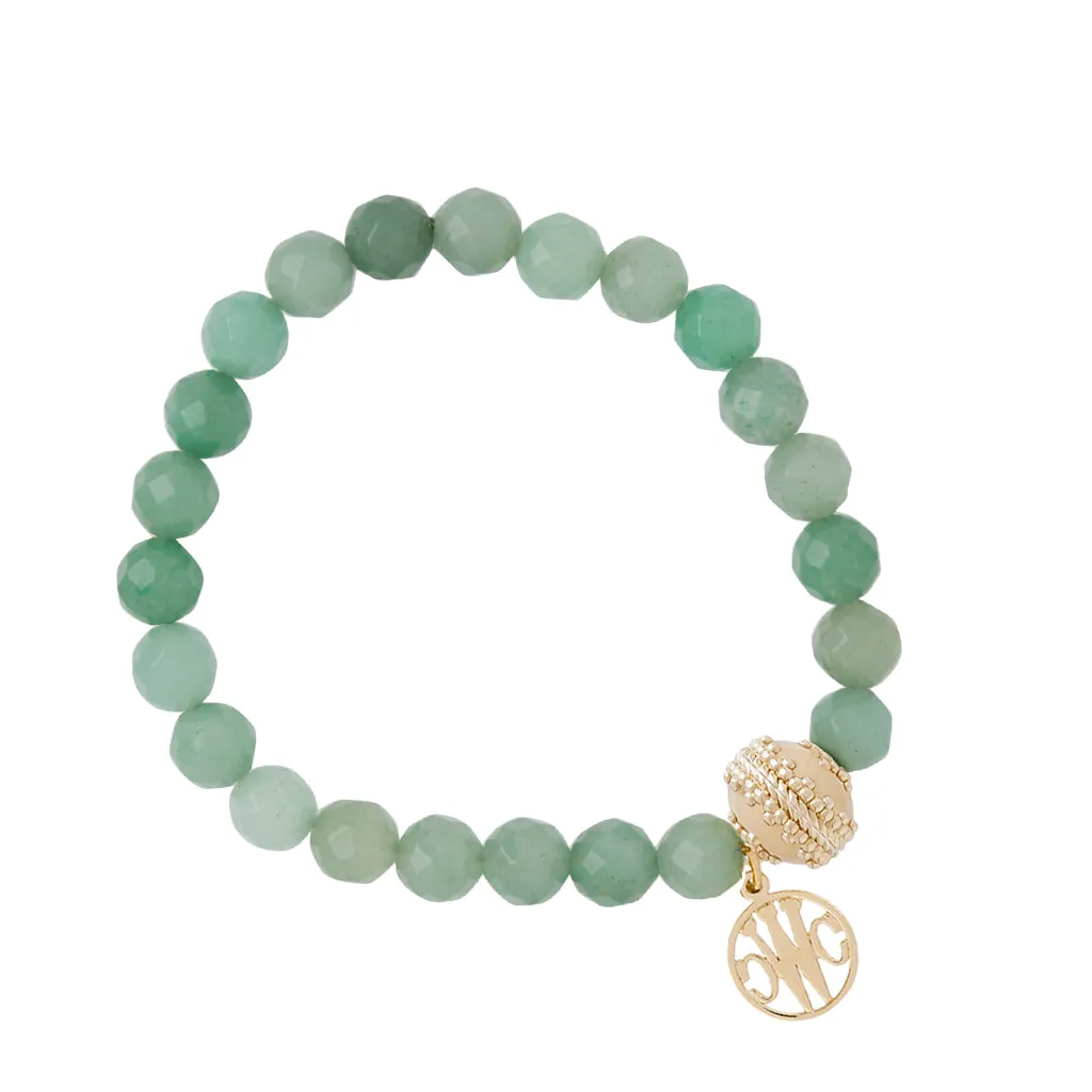 Nancy Faceted Jade Stretch Bracelet