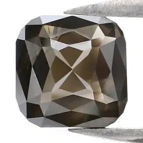 Natural Loose Cushion Diamond Black Grey Color 1.17 CT 5.80 MM Cushion Shape Rose Cut Diamond L8384