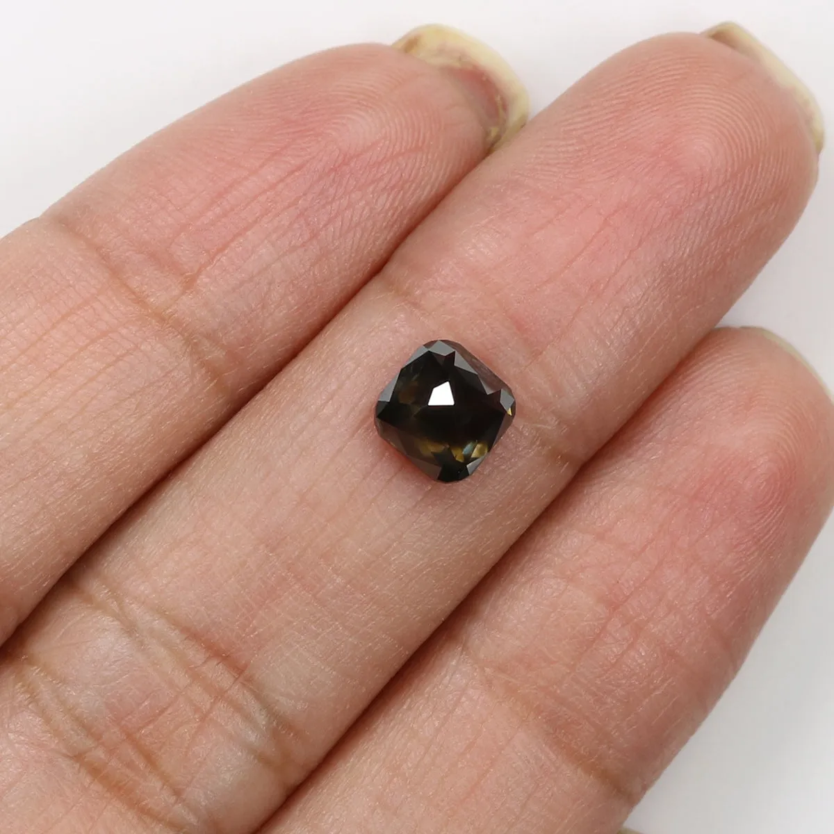 Natural Loose Cushion Diamond Black Grey Color 1.17 CT 5.80 MM Cushion Shape Rose Cut Diamond L8384