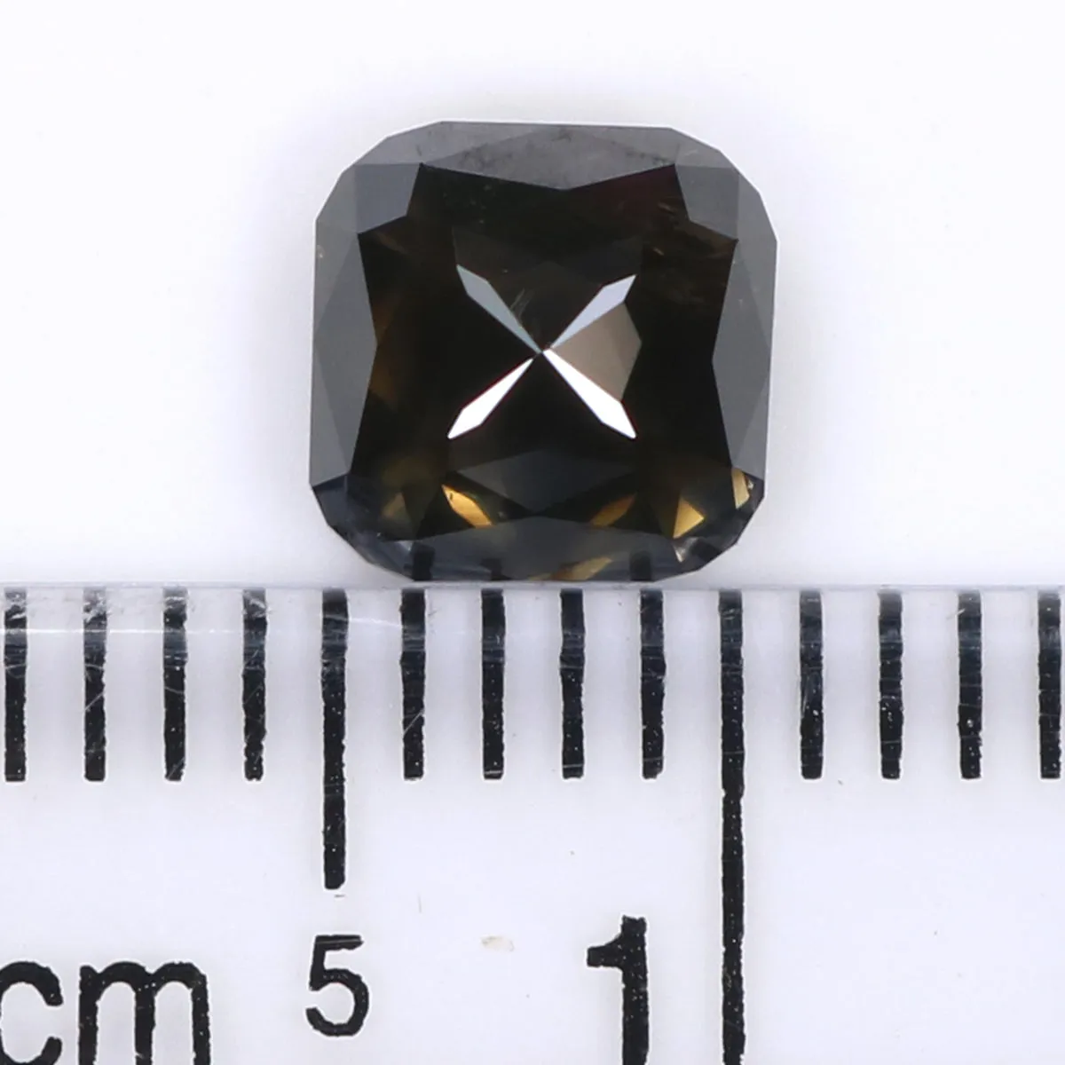 Natural Loose Cushion Diamond Black Grey Color 1.17 CT 5.80 MM Cushion Shape Rose Cut Diamond L8384