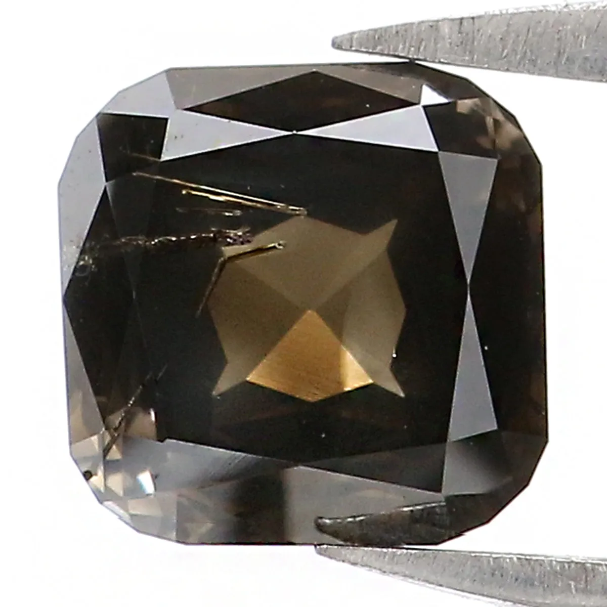 Natural Loose Cushion Diamond Black Grey Color 1.17 CT 5.80 MM Cushion Shape Rose Cut Diamond L8384