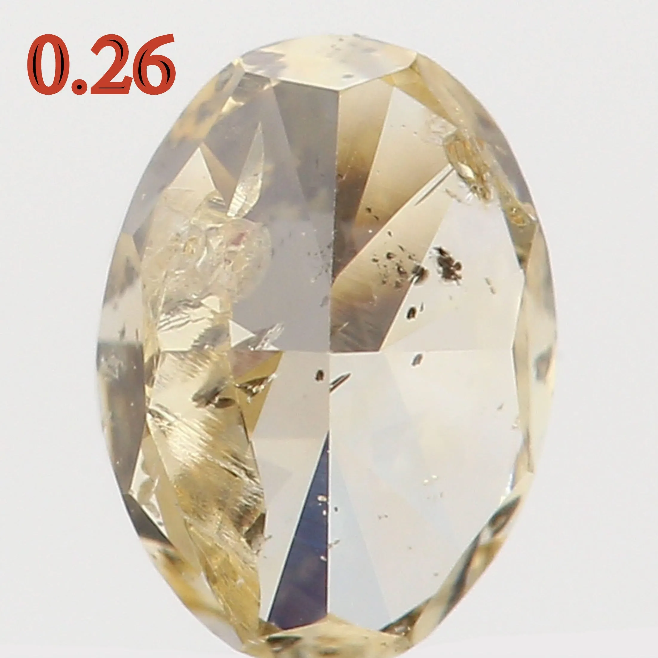 Natural Loose Diamond Oval Orange Yellow Color I1 Clarity 4.40 MM 0.26 Ct KR797