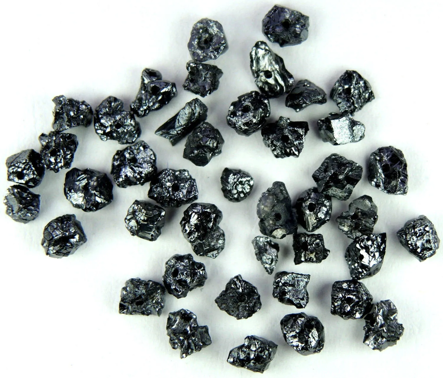 Natural Loose Diamond Rough Black Color 1.80 to 2.50 MM Uncut Drilled Bead 30 Pieces Q101