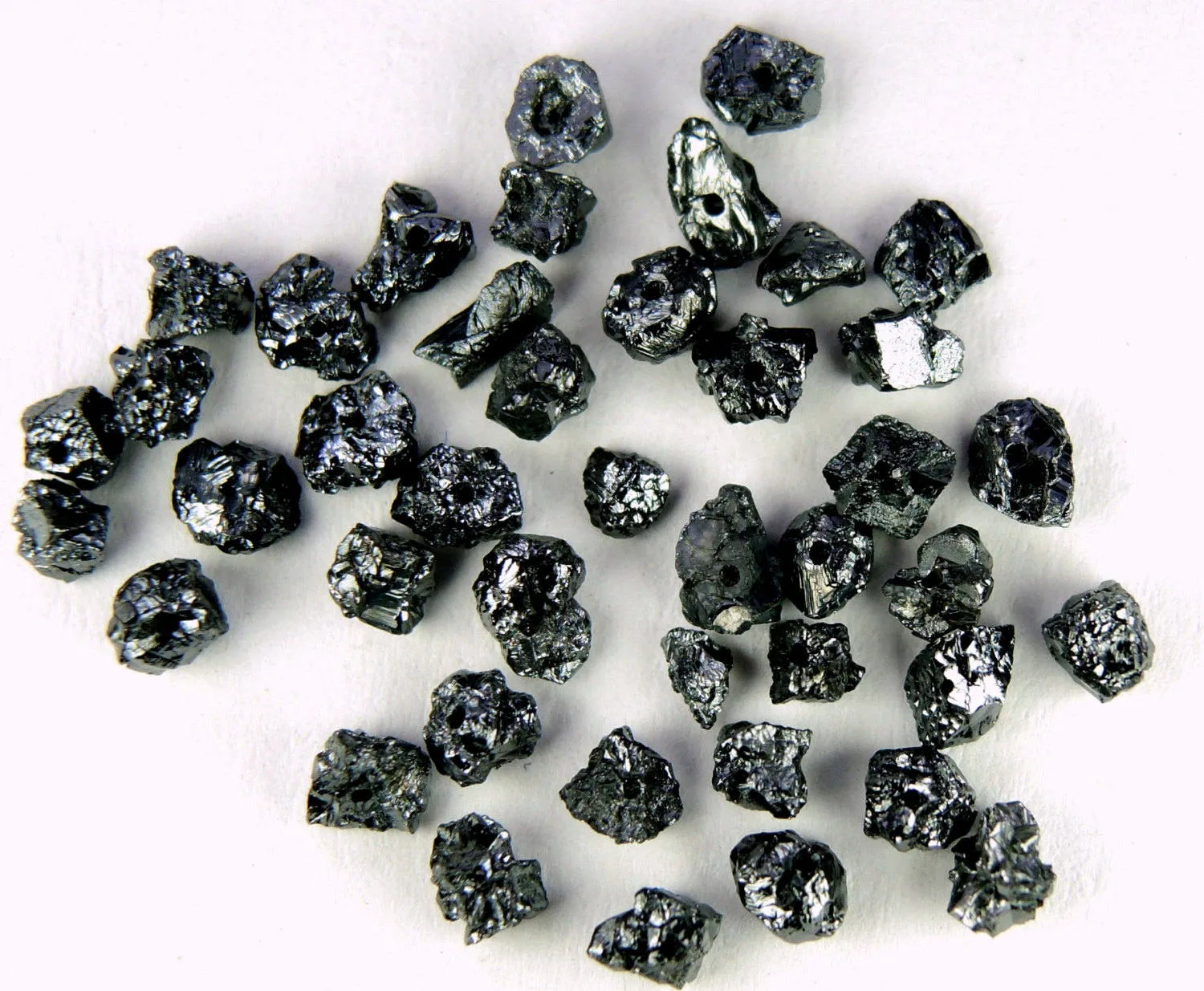 Natural Loose Diamond Rough Black Color 1.80 to 2.50 MM Uncut Drilled Bead 30 Pieces Q101