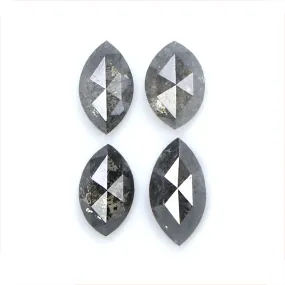 Natural Loose Marquise Salt And Pepper Diamond Black Grey Color 1.16 CT 4.65 MM Marquise Shape Rose Cut Diamond KDL8835