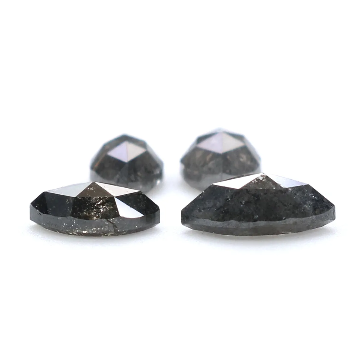 Natural Loose Marquise Salt And Pepper Diamond Black Grey Color 1.16 CT 4.65 MM Marquise Shape Rose Cut Diamond KDL8835