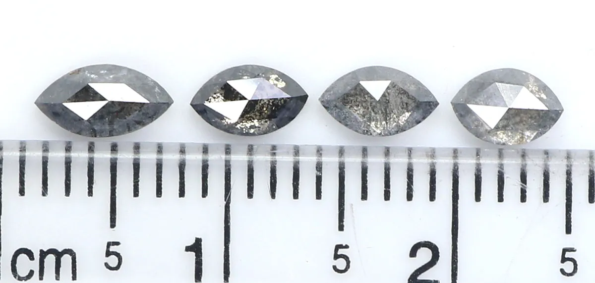 Natural Loose Marquise Salt And Pepper Diamond Black Grey Color 1.16 CT 4.65 MM Marquise Shape Rose Cut Diamond KDL8835