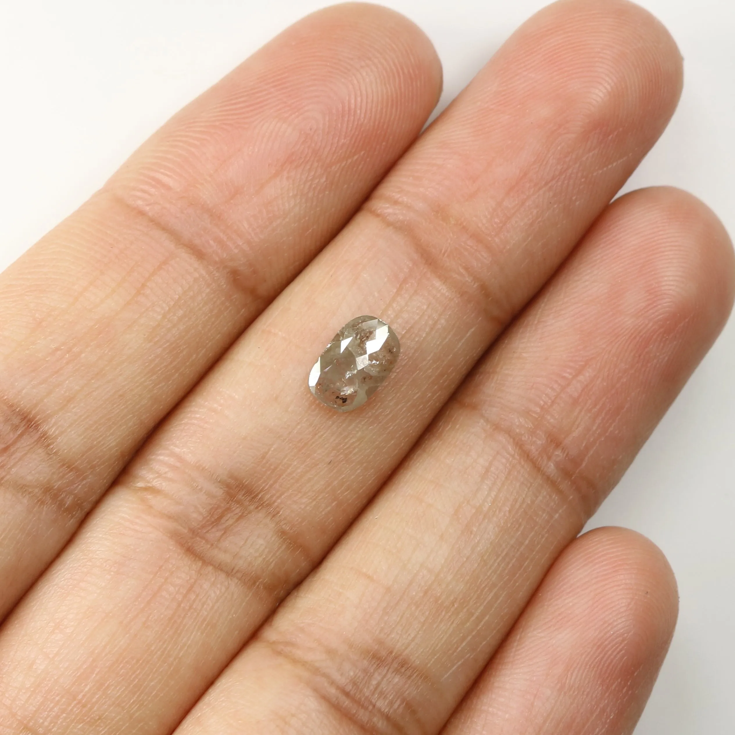 Natural Loose oval Diamond Grey Color 0.78 CT 7.80 MM oval  Rose Cut Shape Diamond L7155