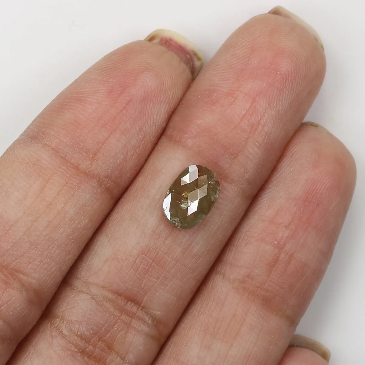 Natural Loose oval Diamond Grey Color 0.86 CT 7.90 MM oval  Rose Cut Shape Diamond L6928