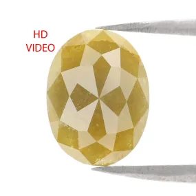 Natural Loose Oval Yellow Color Diamond 2.80 CT 10.63 MM Oval Shape Rose Cut Diamond L2428