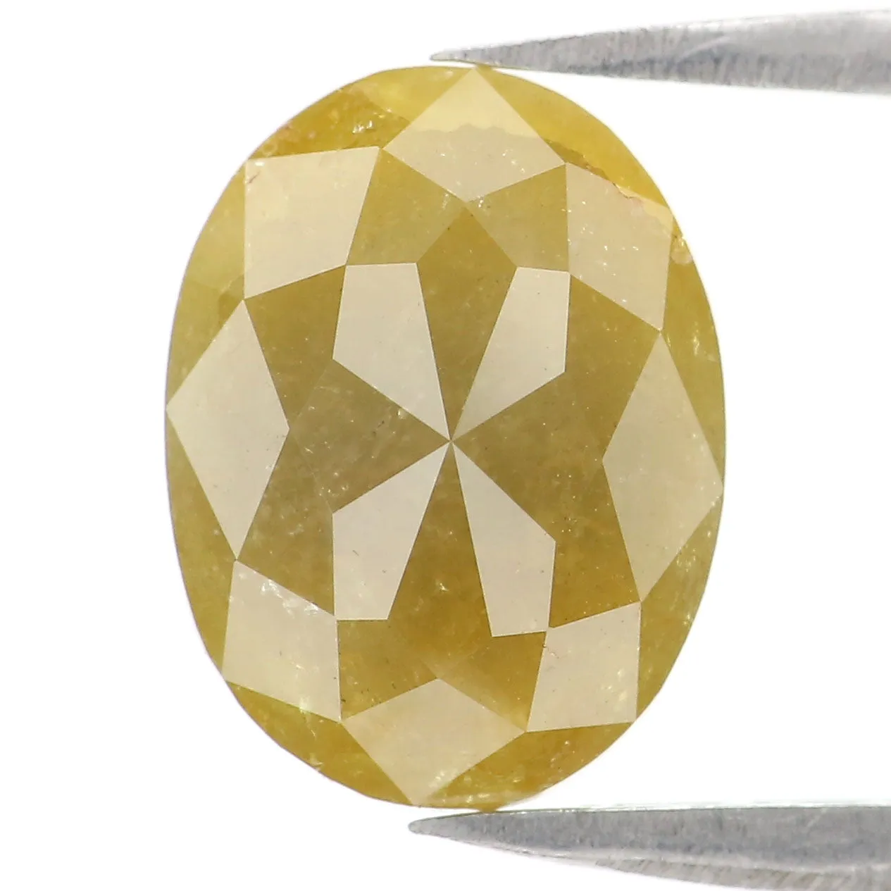 Natural Loose Oval Yellow Color Diamond 2.80 CT 10.63 MM Oval Shape Rose Cut Diamond L2428