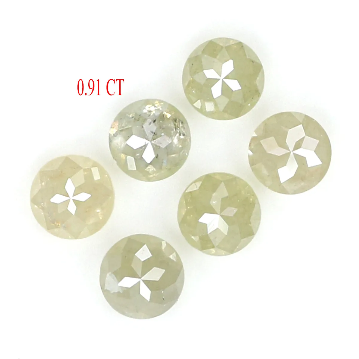 Natural Loose Rose Cut Grey Green Diamond Color 0.91 CT 3.10 MM Round Rose Cut Shape Diamond KR1318