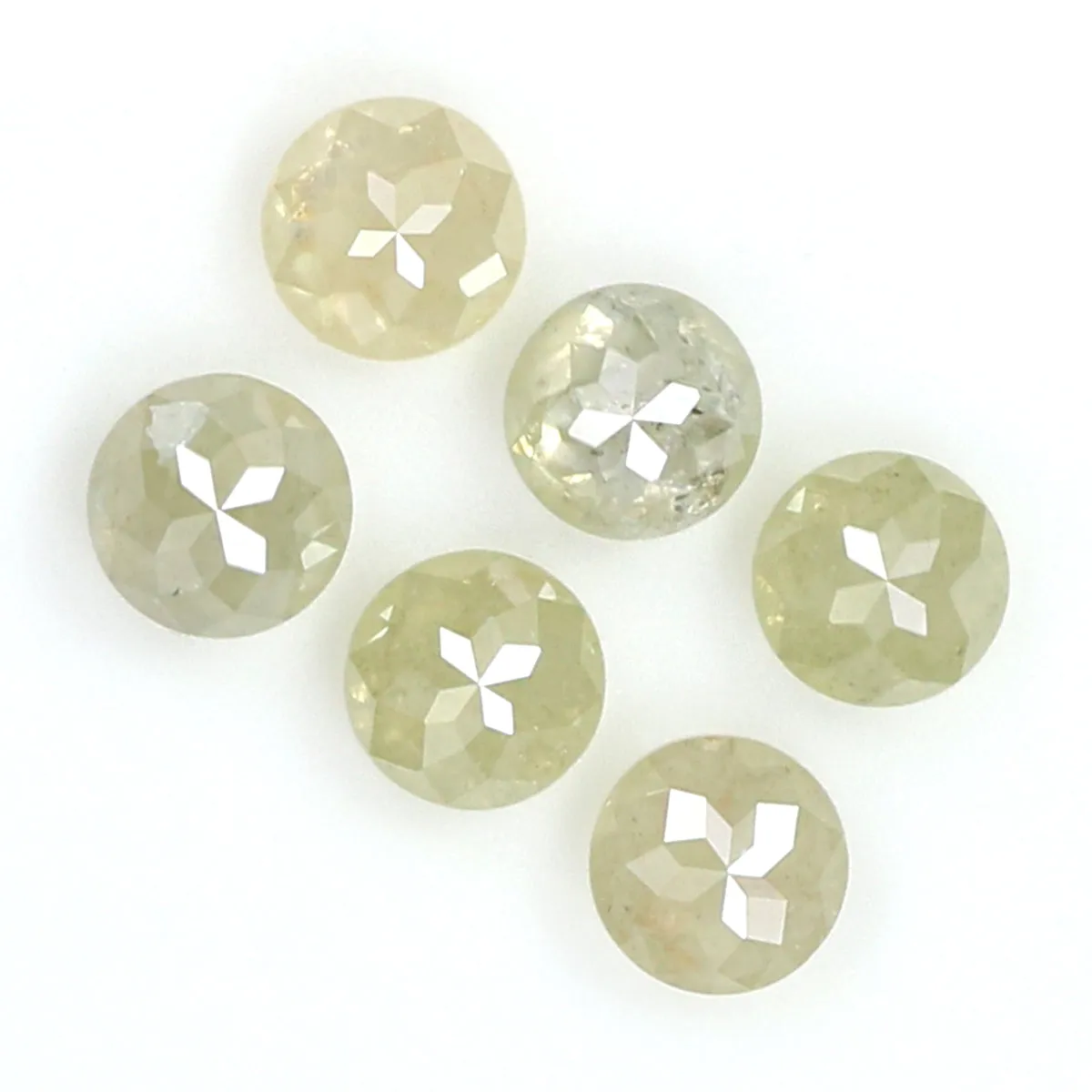 Natural Loose Rose Cut Grey Green Diamond Color 0.91 CT 3.10 MM Round Rose Cut Shape Diamond KR1318