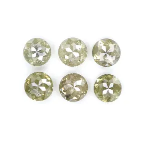 Natural Loose Rose Cut Grey Green Diamond Color 1.22 CT 3.30 MM Round Rose Cut Shape Diamond L9692