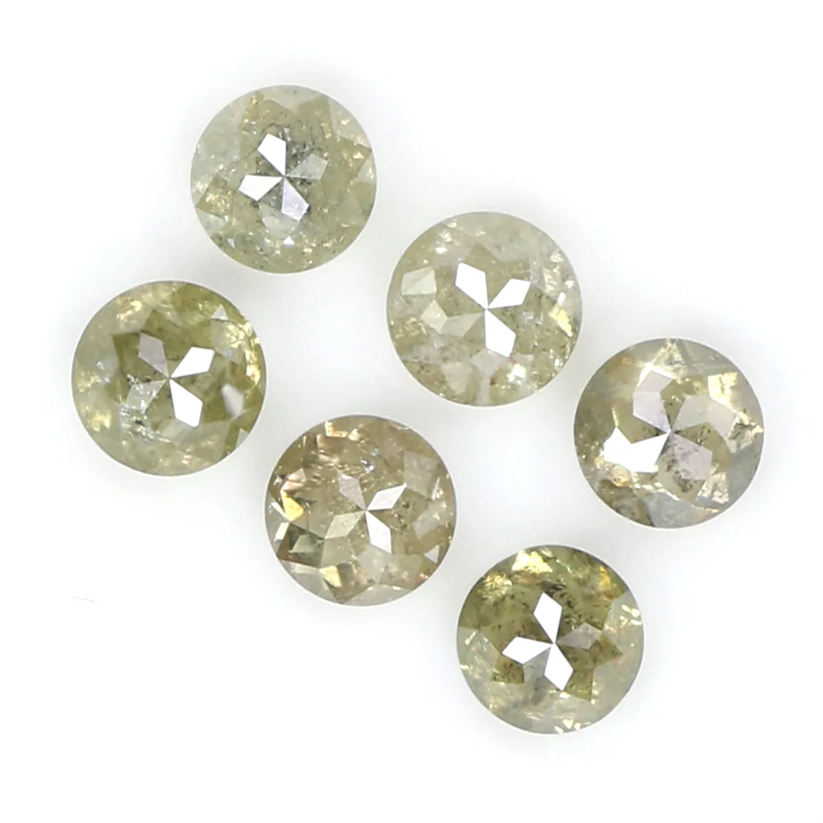 Natural Loose Rose Cut Grey Green Diamond Color 1.22 CT 3.30 MM Round Rose Cut Shape Diamond L9692