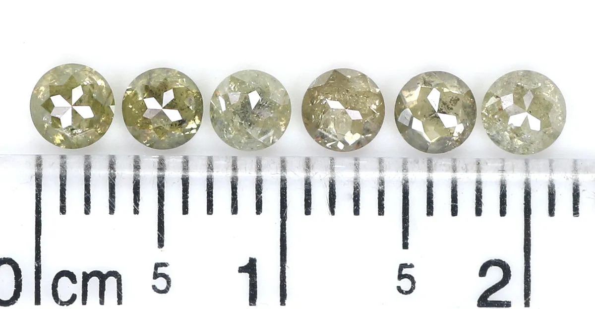 Natural Loose Rose Cut Grey Green Diamond Color 1.22 CT 3.30 MM Round Rose Cut Shape Diamond L9692