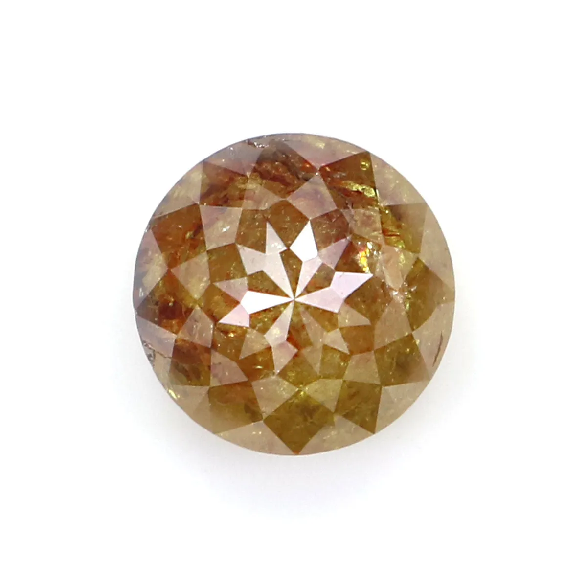 Natural Loose Rose Cut Yellow Brown Color Diamond 1.07 CT 5.80 MM Round Rose Cut Shape Diamond L9962