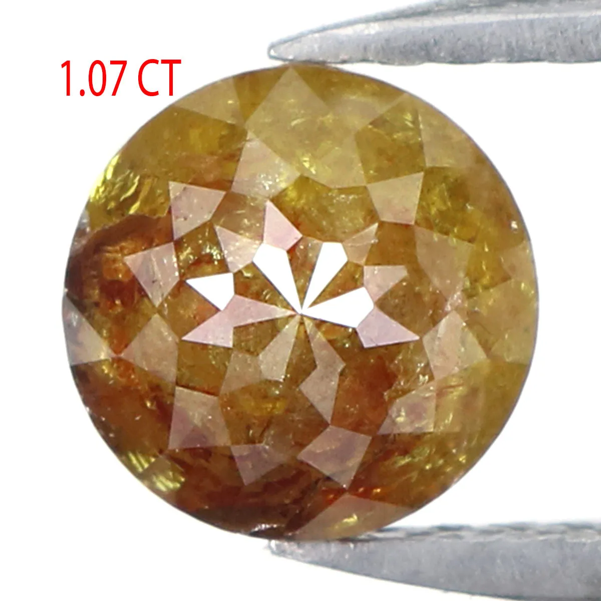 Natural Loose Rose Cut Yellow Brown Color Diamond 1.07 CT 5.80 MM Round Rose Cut Shape Diamond L9962