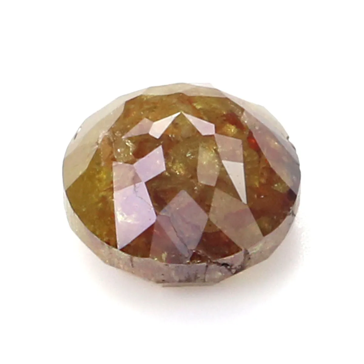 Natural Loose Rose Cut Yellow Brown Color Diamond 1.07 CT 5.80 MM Round Rose Cut Shape Diamond L9962