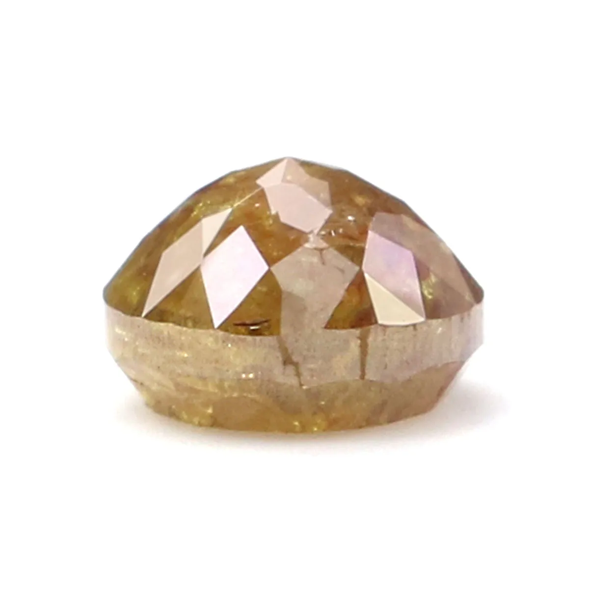 Natural Loose Rose Cut Yellow Brown Color Diamond 1.07 CT 5.80 MM Round Rose Cut Shape Diamond L9962