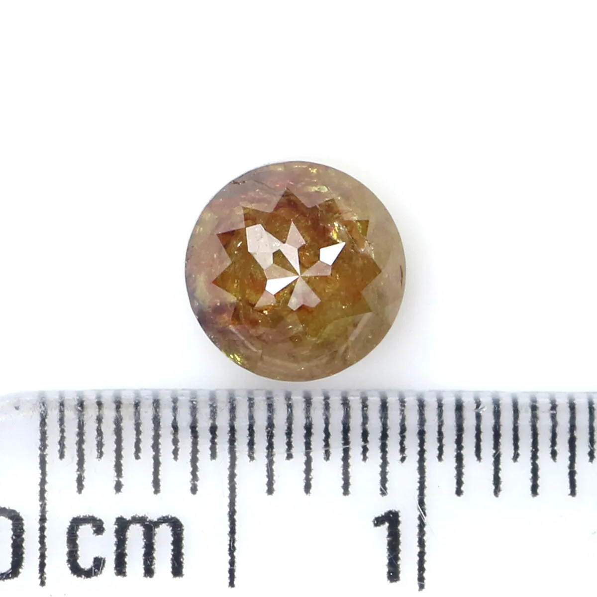 Natural Loose Rose Cut Yellow Brown Color Diamond 1.07 CT 5.80 MM Round Rose Cut Shape Diamond L9962