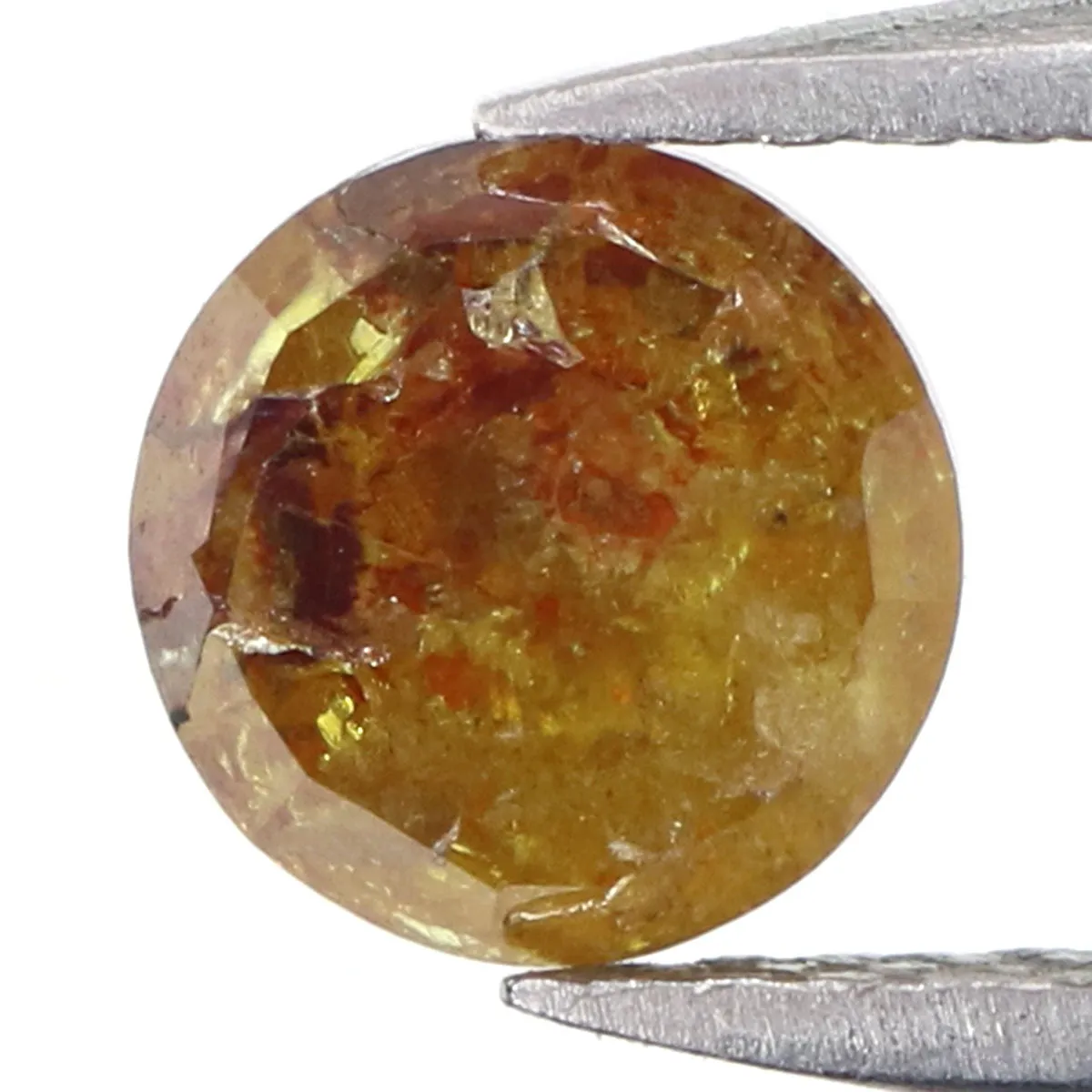 Natural Loose Rose Cut Yellow Brown Color Diamond 1.07 CT 5.80 MM Round Rose Cut Shape Diamond L9962