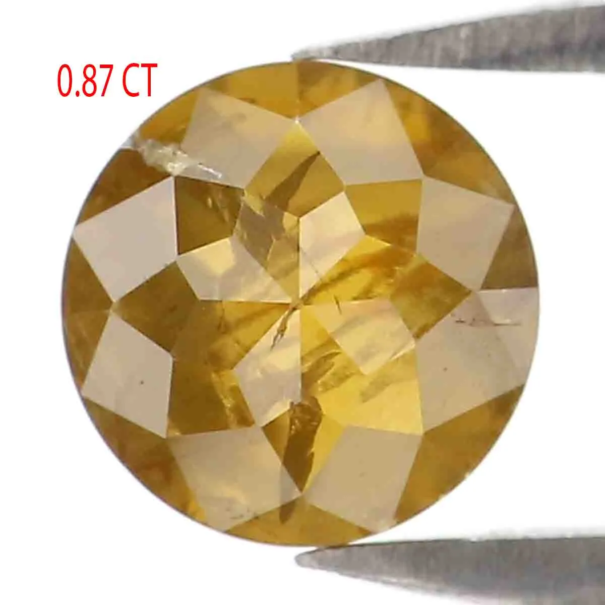 Natural Loose Rose Cut Yellow Brown Diamond Color 0.87 CT 5.55 MM Round Rose Cut Shape Diamond L9136