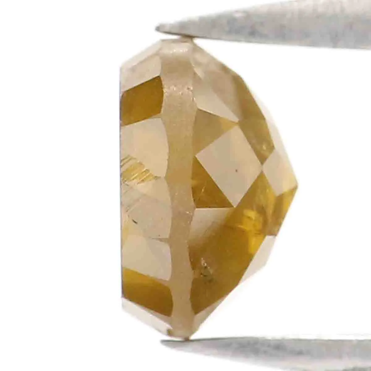 Natural Loose Rose Cut Yellow Brown Diamond Color 0.87 CT 5.55 MM Round Rose Cut Shape Diamond L9136