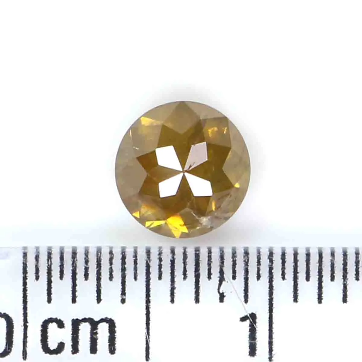 Natural Loose Rose Cut Yellow Brown Diamond Color 0.87 CT 5.55 MM Round Rose Cut Shape Diamond L9136