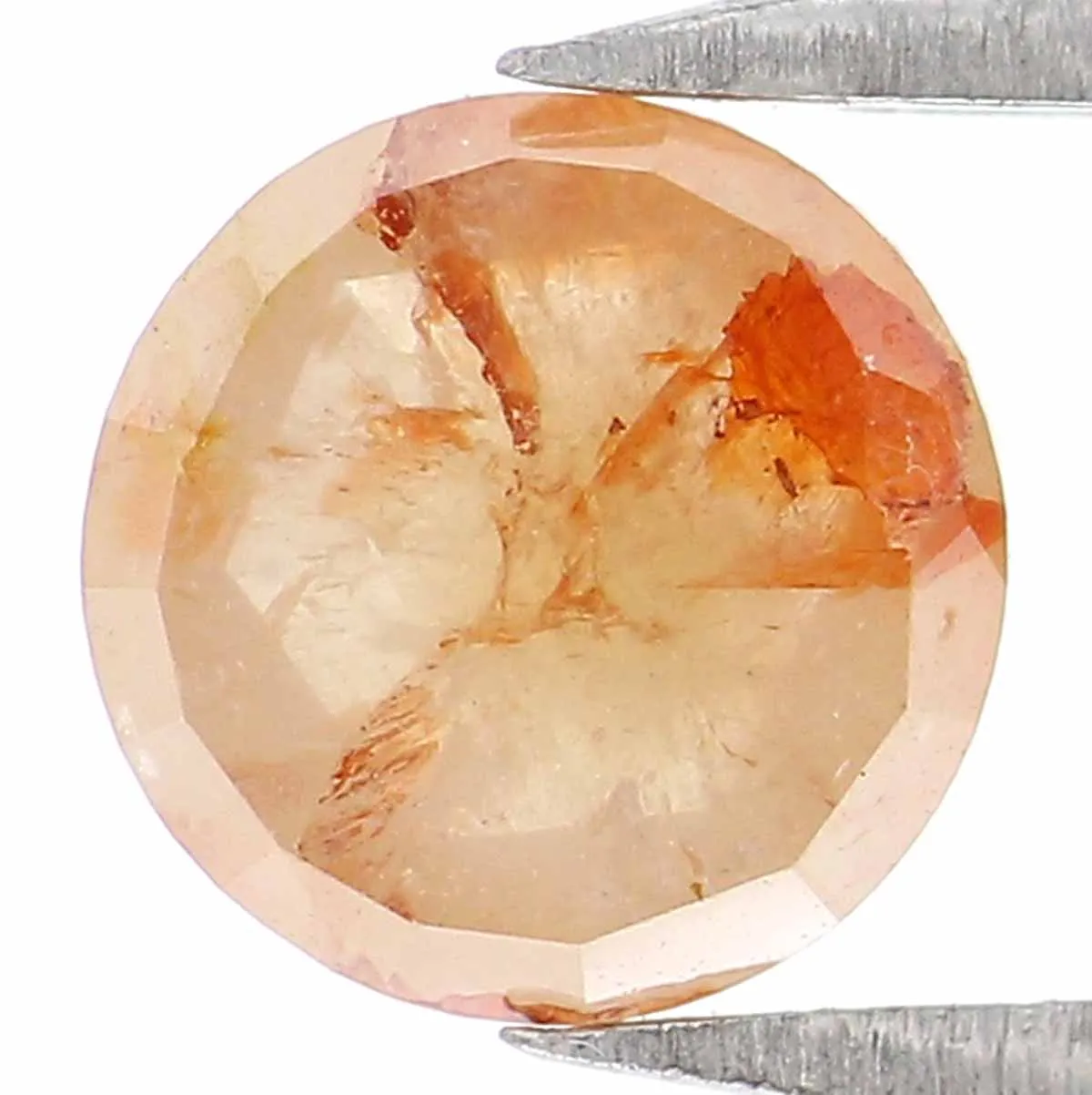 Natural Loose Rose Cut Yellow Brown Diamond Color 0.97 CT 6.05 MM Round Rose Cut Shape Diamond L8864