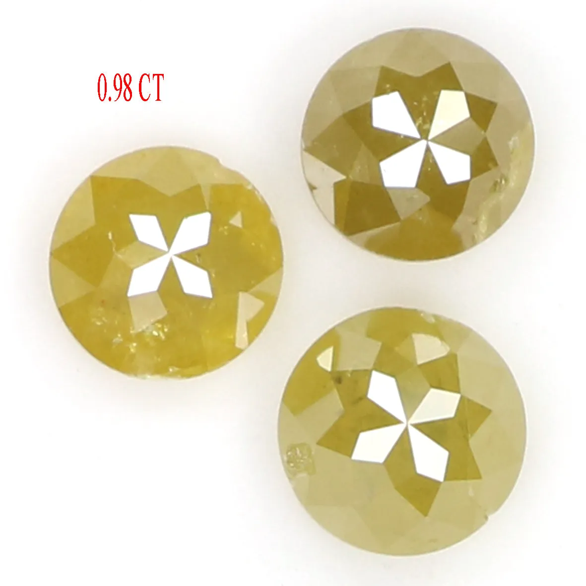 Natural Loose Rose Cut Yellow Green Color Diamond 0.98 CT 3.90 MM Rose Cut Shape Diamond KR1227