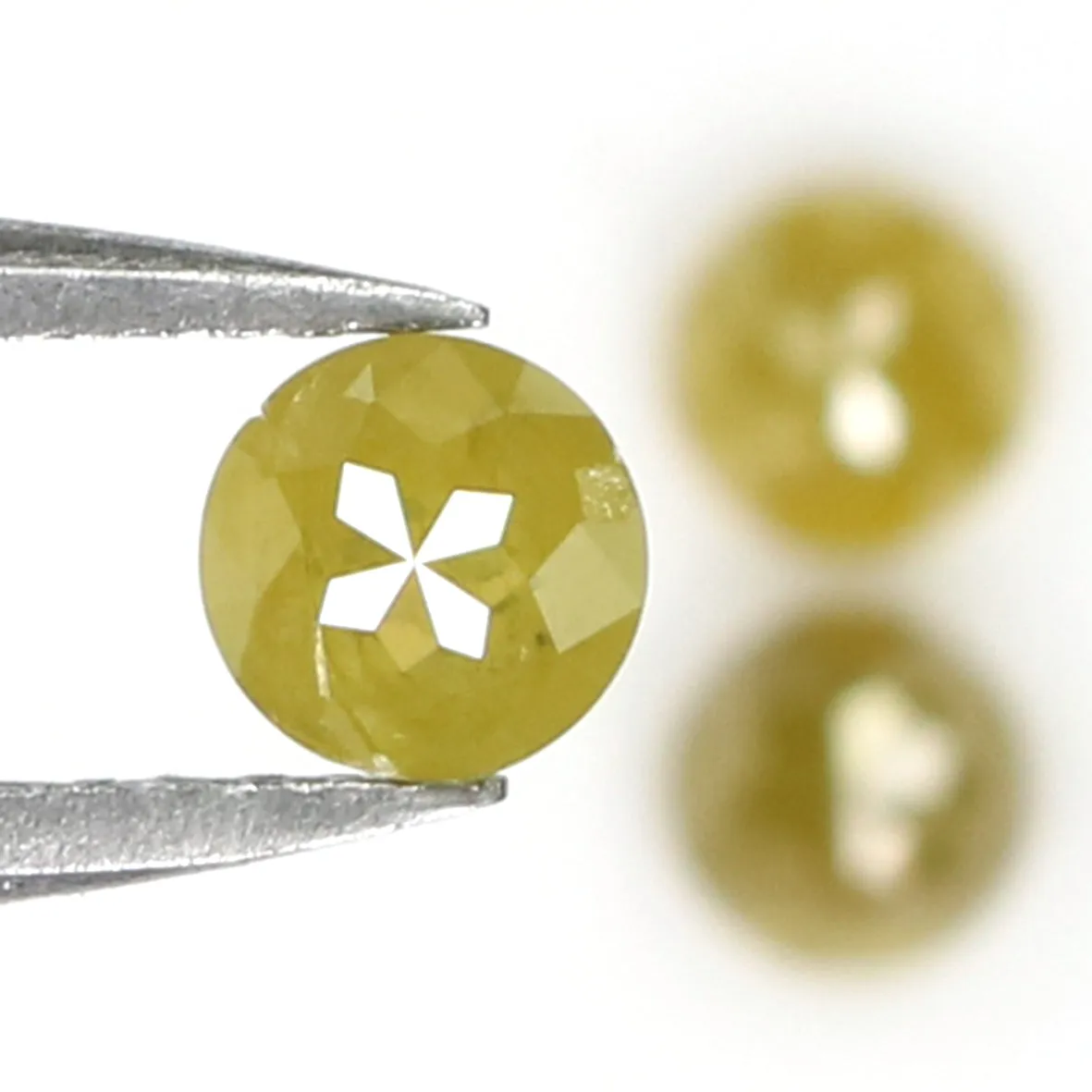 Natural Loose Rose Cut Yellow Green Color Diamond 0.98 CT 3.90 MM Rose Cut Shape Diamond KR1227