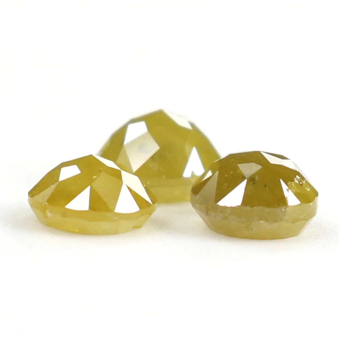 Natural Loose Rose Cut Yellow Green Color Diamond 0.98 CT 3.90 MM Rose Cut Shape Diamond KR1227