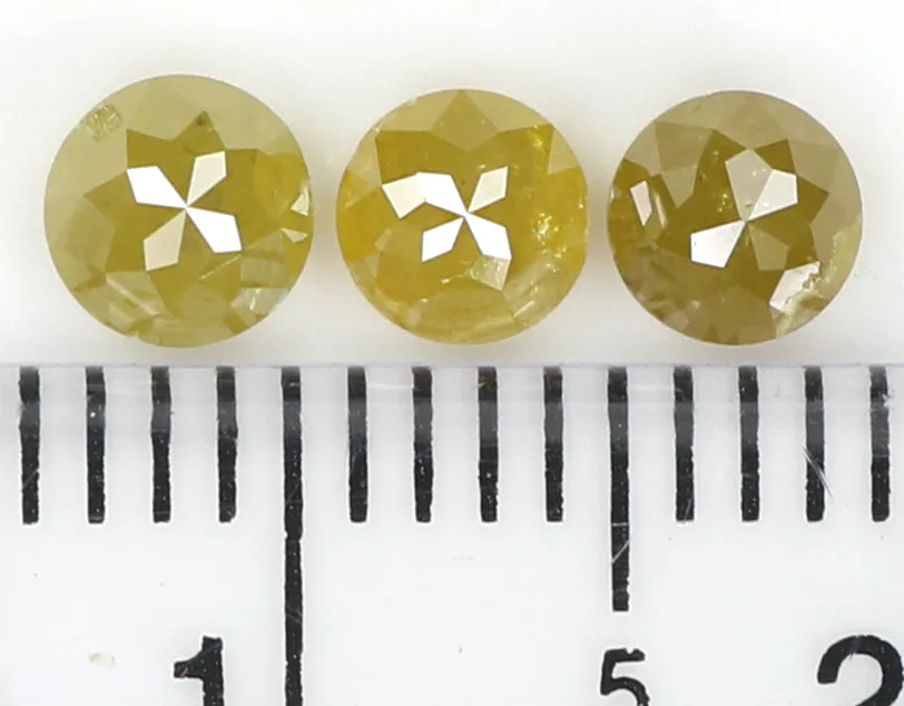 Natural Loose Rose Cut Yellow Green Color Diamond 0.98 CT 3.90 MM Rose Cut Shape Diamond KR1227