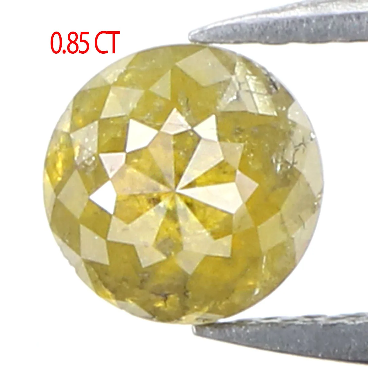 Natural Loose Rose Cut Yellow Green Diamond Color 0.85 CT 5.20 MM Round Rose Cut Shape Diamond KR660