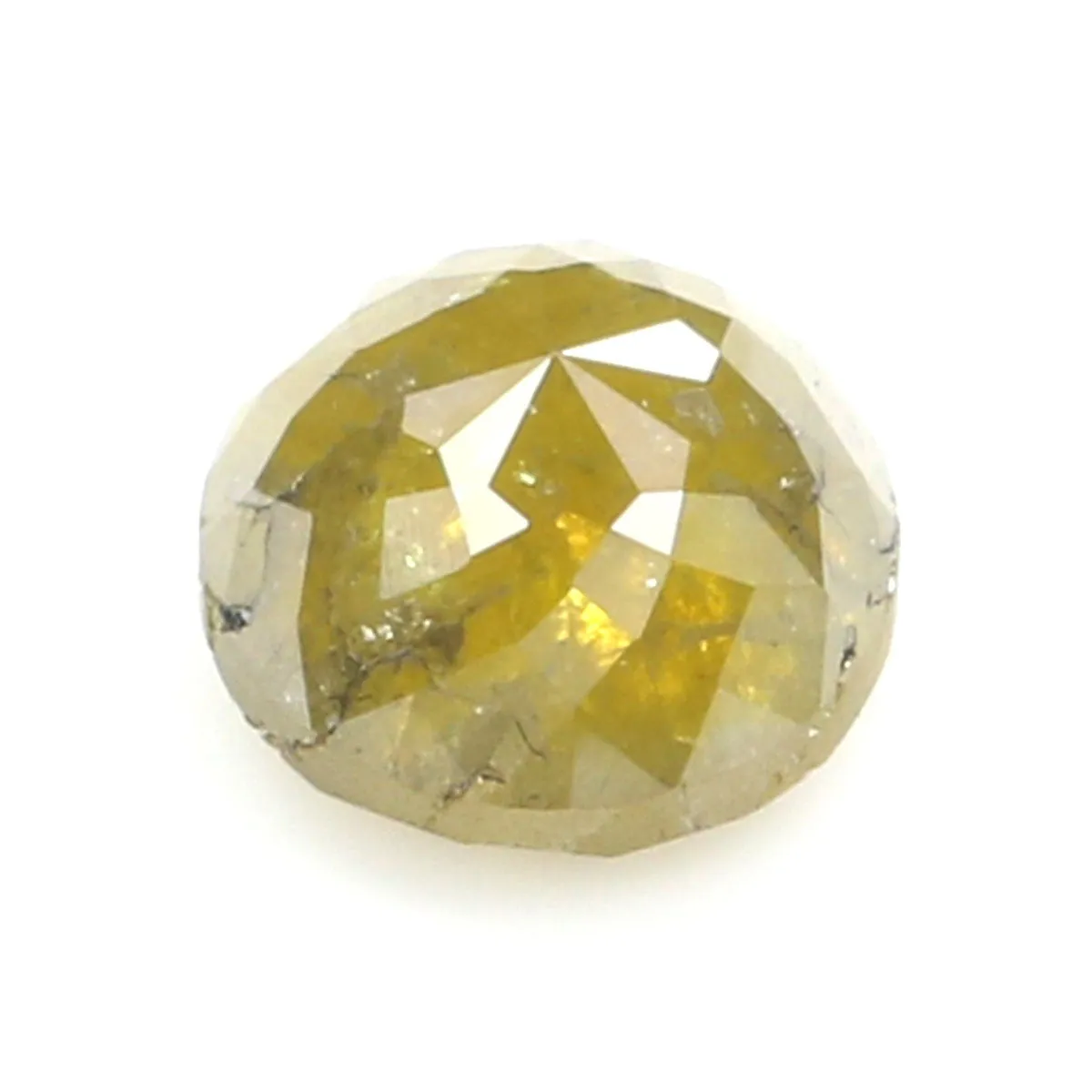 Natural Loose Rose Cut Yellow Green Diamond Color 0.85 CT 5.20 MM Round Rose Cut Shape Diamond KR660