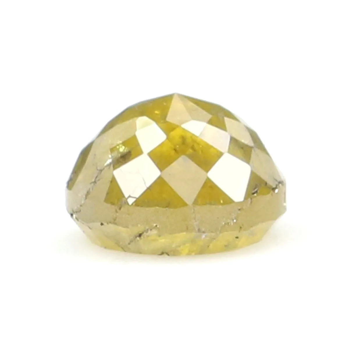 Natural Loose Rose Cut Yellow Green Diamond Color 0.85 CT 5.20 MM Round Rose Cut Shape Diamond KR660