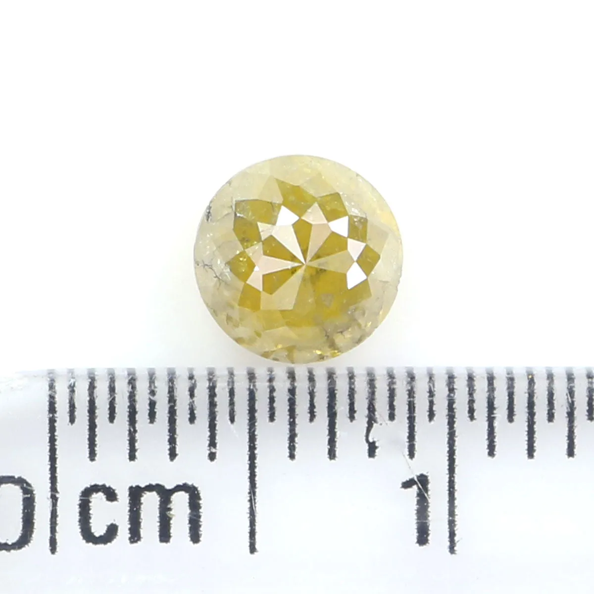 Natural Loose Rose Cut Yellow Green Diamond Color 0.85 CT 5.20 MM Round Rose Cut Shape Diamond KR660