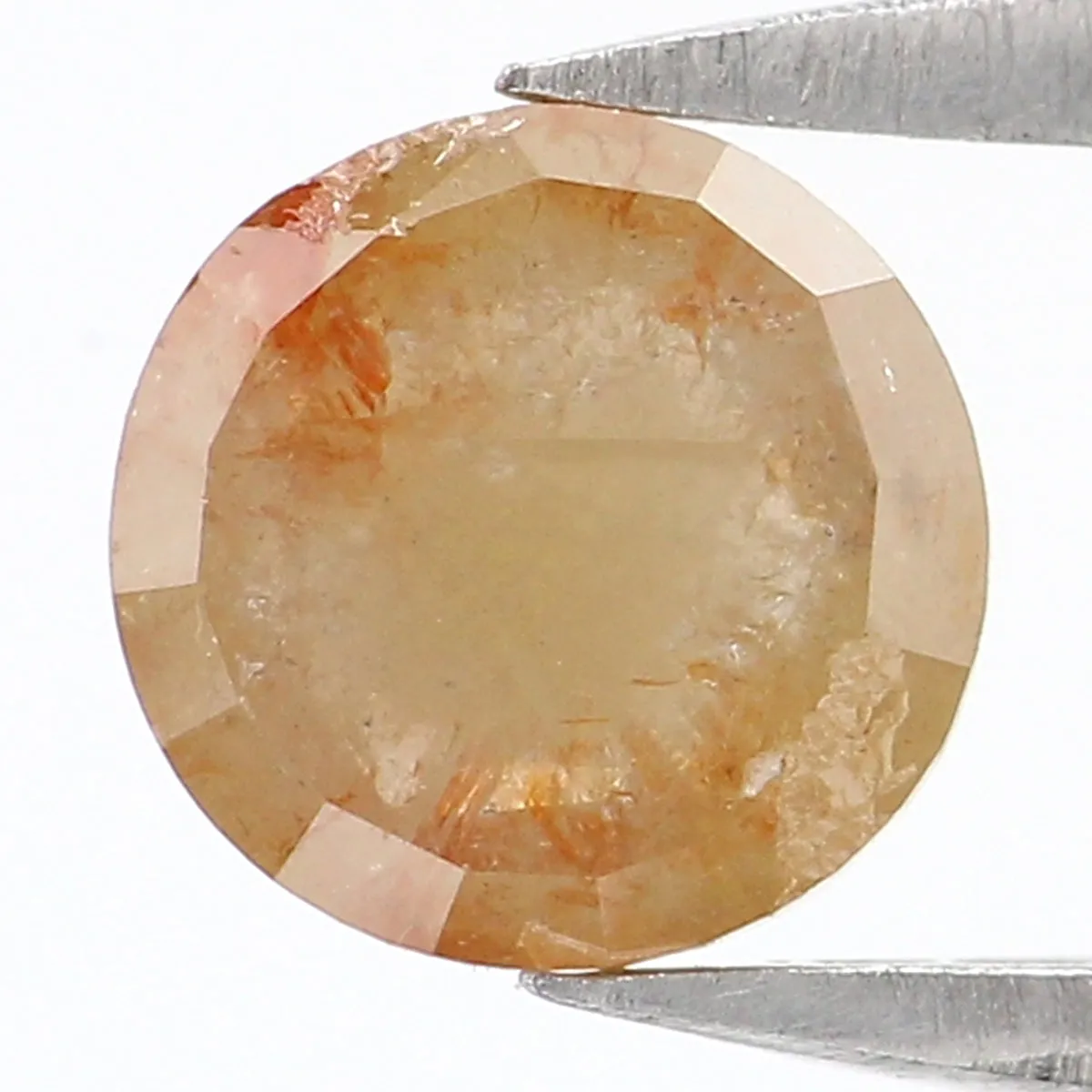 Natural Loose Rose Cut Yellow Grey Diamond Color 0.89 CT 5.75 MM Round Rose Cut Shape Diamond L8867