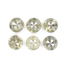 Natural Loose Rose Cut Yellow Grey Diamond Color 1.82 CT 3.80 MM Round Rose Cut Shape Diamond KDL9851