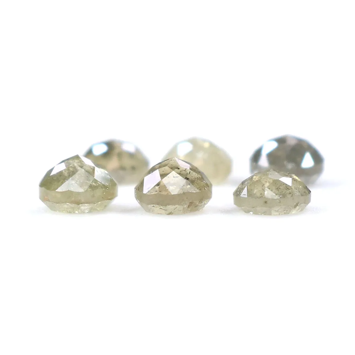 Natural Loose Rose Cut Yellow Grey Diamond Color 1.82 CT 3.80 MM Round Rose Cut Shape Diamond KDL9851