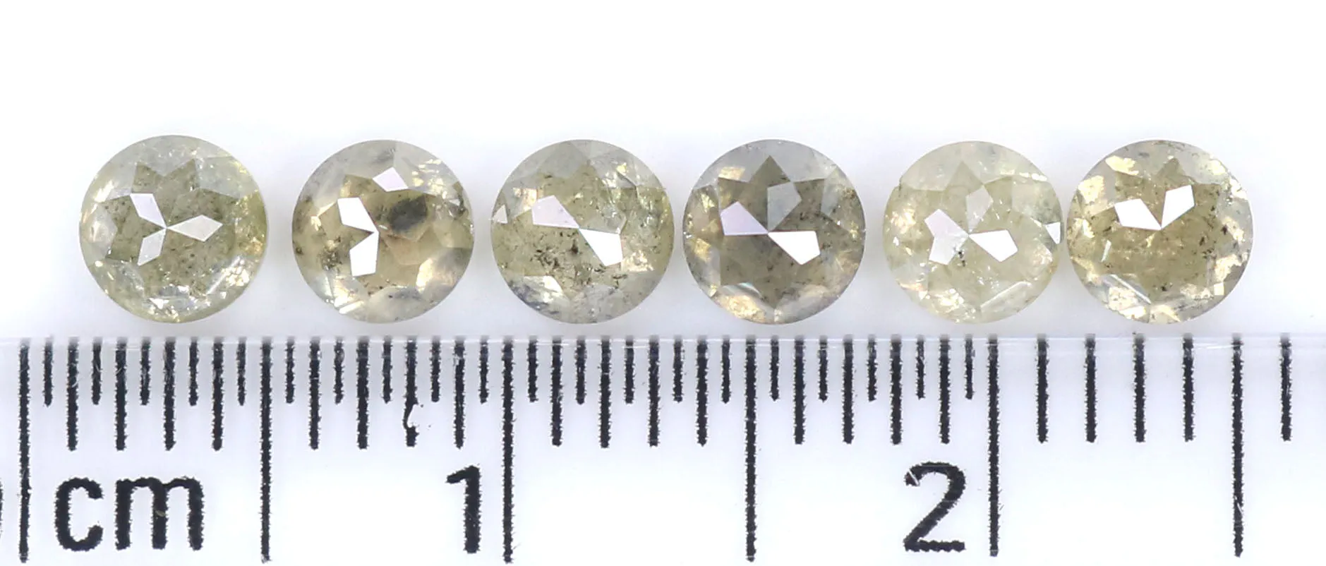 Natural Loose Rose Cut Yellow Grey Diamond Color 1.82 CT 3.80 MM Round Rose Cut Shape Diamond KDL9851