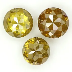 Natural Loose Round Rose Cut Yellow Brown Color Diamond 1.06 CT 3.95 MM Round Rose Cut Diamond L1039